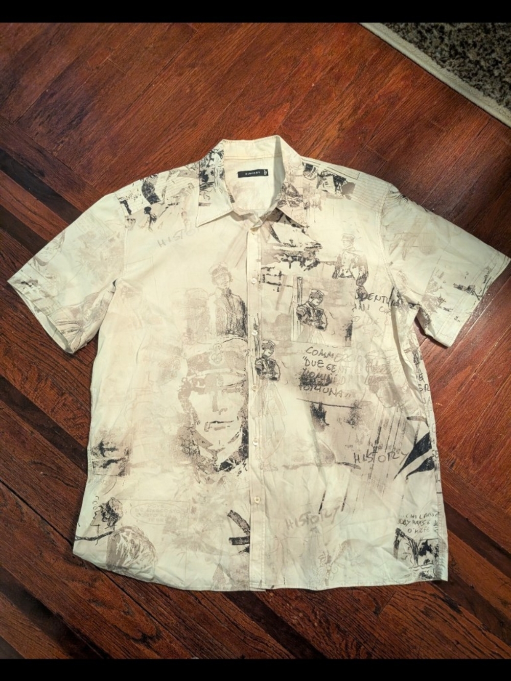 History Graphic Button Down Shirt